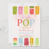Sie ist bereit zum Pop Eiscreme Girl Baby Dusche Einladung (Vorderseite)