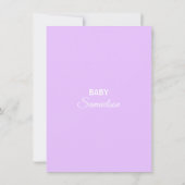 Sie ist bereit zum POP Gold Lavendel Baby Dusche Einladung (Rückseite)