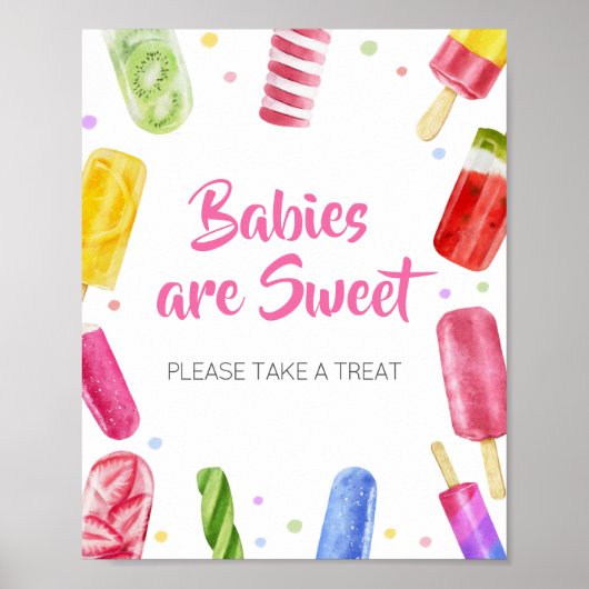 Sie ist bereit zum Pop Kinderdusche Babys sind süß Poster (Vorne)