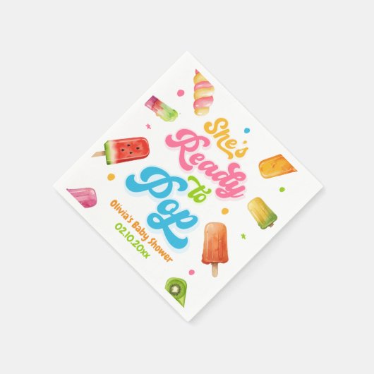 Sie ist bereit zum Pop Kinderdusche Serviette (Ecke)