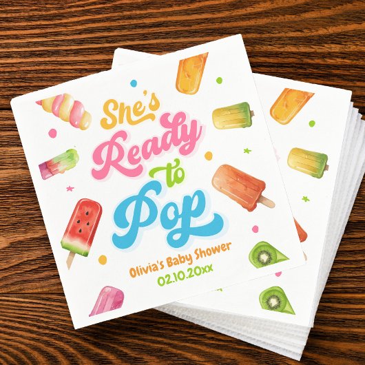 Sie ist bereit zum Pop Kinderdusche Serviette