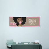 Sie ist bereit zum Pop Pink Baby Shower Natural Ha Banner (Messeveranstaltung)