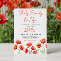 Sie ist bereit zum Pop Poppy Blume Spring Baby Dus