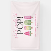 Sie ist bereit zum Pop! Popsicle Baby Dusche Banner (Vertikal)