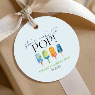 Sie ist bereit zum Pop! Popsicle Baby Dusche Geschenkanhänger