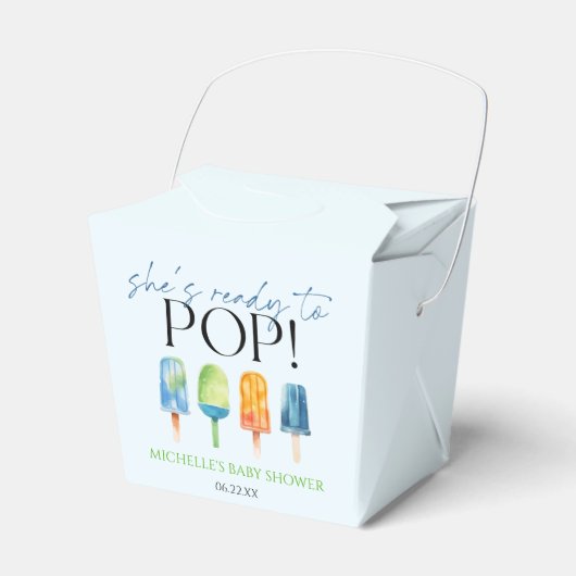 Sie ist bereit zum Pop! Popsicle Baby Dusche Geschenkschachtel (Vorderseite)