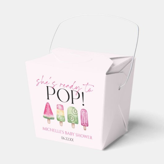 Sie ist bereit zum Pop! Popsicle Baby Dusche Geschenkschachtel (Vorderseite)