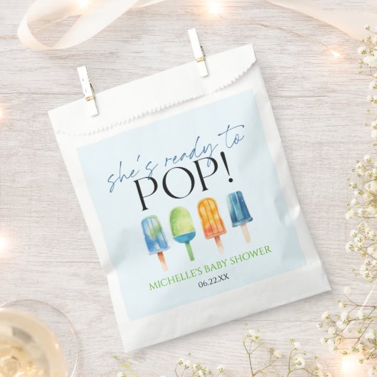 Sie ist bereit zum Pop! Popsicle Baby Dusche Geschenktütchen (Ausgeschnitten)