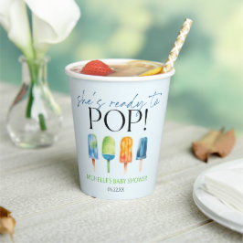 Sie ist bereit zum Pop! Popsicle Baby Dusche Pappbecher