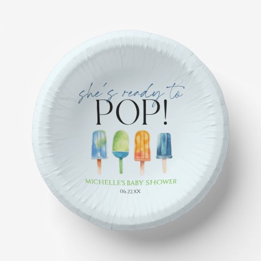 Sie ist bereit zum Pop! Popsicle Baby Dusche Pappteller (Vorderseite)