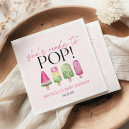 Sie ist bereit zum Pop! Popsicle Baby Dusche Serviette