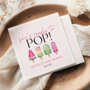 Sie ist bereit zum Pop! Popsicle Baby Dusche Serviette