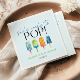 Sie ist bereit zum Pop! Popsicle Baby Dusche Serviette