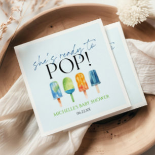 Sie ist bereit zum Pop! Popsicle Baby Dusche Serviette