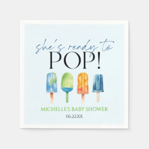 Sie ist bereit zum Pop! Popsicle Baby Dusche Serviette