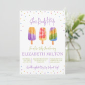 Sie ist bereit zum Pop! Popsicle Themed Baby Dusch Einladung (Stehend Vorderseite)