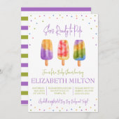 Sie ist bereit zum Pop! Popsicle Themed Baby Dusch Einladung (Vorne/Hinten)