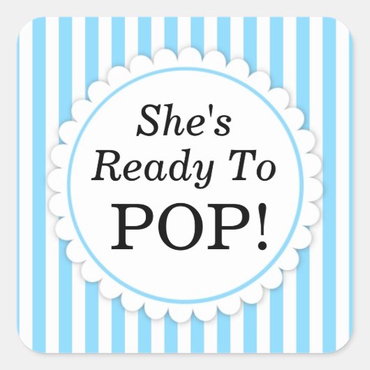 Sie ist bereit zum Pop Square Aufkleber - Blaue St (Vorderseite)