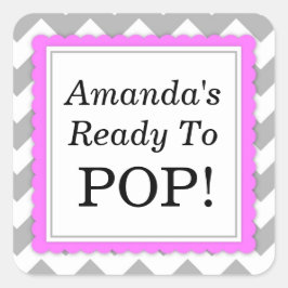 Sie ist bereit zum Pop Square Aufkleber - Zickzack