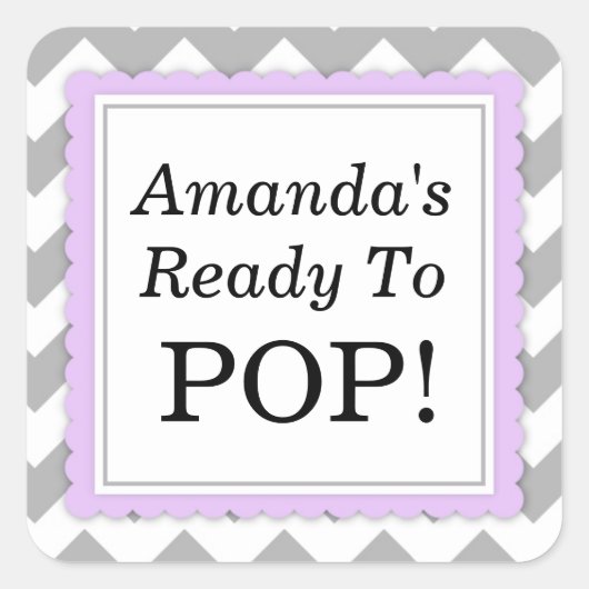 Sie ist bereit zum Pop Square Aufkleber - Zickzack (Vorderseite)