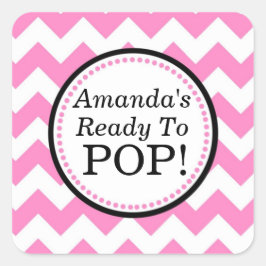 Sie ist bereit zum Pop Square Aufkleber - Zickzack