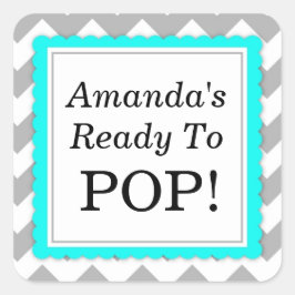 Sie ist bereit zum Pop Square Aufkleber - Zickzack