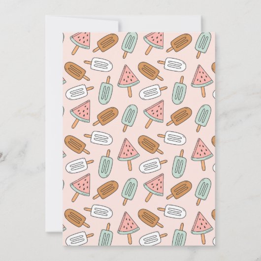 Sie ist bereit zum Pop Summer Popsicle Baby Dusche Einladung (Rückseite)