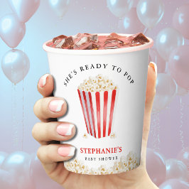 Sie ist bereit zum Pop von Babydusche Popcorn Pappbecher