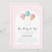 Sie ist bereit zum Pop von Cake Baby Shower Einlad Einladung (Vorne/Hinten)