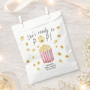 Sie ist bereit zum Pop Watercolor Popcorn Babydusc Geschenktütchen