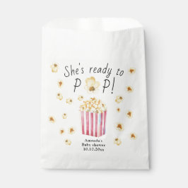 Sie ist bereit zum Pop Watercolor Popcorn Babydusc Geschenktütchen