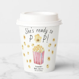 Sie ist bereit zum Pop Watercolor Popcorn Babydusc Pappbecher