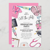 Sie ist Bereiter Call Shots Nursing School Abschlu Einladung (Vorne/Hinten)