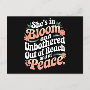 Sie ist blühend und stört sich nicht und postkarte