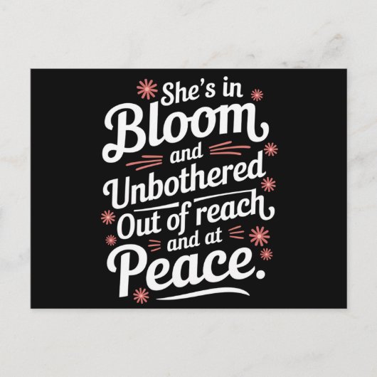 Sie ist blühend und ungestört, nicht erreichbar un postkarte (Vorderseite)