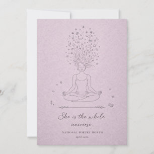 Sie ist das gesamte Universum Himmelsfrau Poesie Feiertagskarte