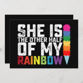 Sie ist die andere Hälfte meines Regenbogenschwuls Einladung (Vorne/Hinten)