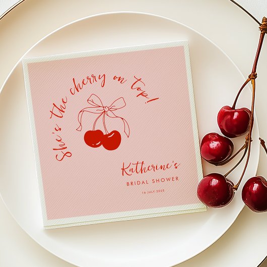 Sie ist die Cherry am oberen Brautparty Napkins Serviette