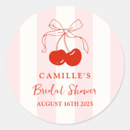 Sie ist die Cherry am oberen Brautparty Runder Aufkleber