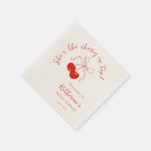 Sie ist die Cherry am oberen Brautparty Serviette (Ecke)