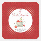 Sie ist die Cherry auf dem Top Baby Shower Sticker (Vorderseite)