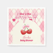 Sie ist die Cherry auf der Babydusche Serviette (Vorderseite)