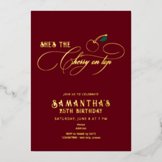 Sie ist die Cherry auf der Minimalistischen Top-Dr Folieneinladung