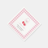 Sie ist die Cherry auf der rosa Bow Babydusche Serviette (Ecke)