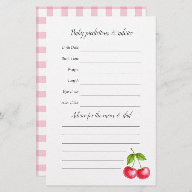 Sie ist die Cherry auf der Top Baby Shooting Game (Vorne/Hinten)