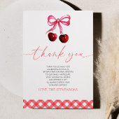 Sie ist die Cherry auf der Top Bow Cherry Baby Dus Dankeskarte