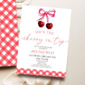 Sie ist die Cherry auf der Top Bow Cherry Baby Dus Einladung