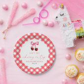 Sie ist die Cherry auf der Top Bow Cherry Baby Dus Pappteller (Party)