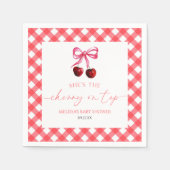 Sie ist die Cherry auf der Top Bow Cherry Baby Dus Serviette (Vorderseite)