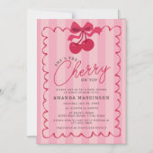 Sie ist die Cherry auf der Top Pink Baby Dusche Magneteinladung (Vorderseite)